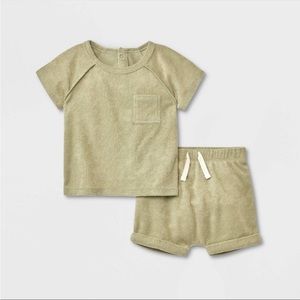 NWT Grayson Collective Green Terry Set 6-9 months